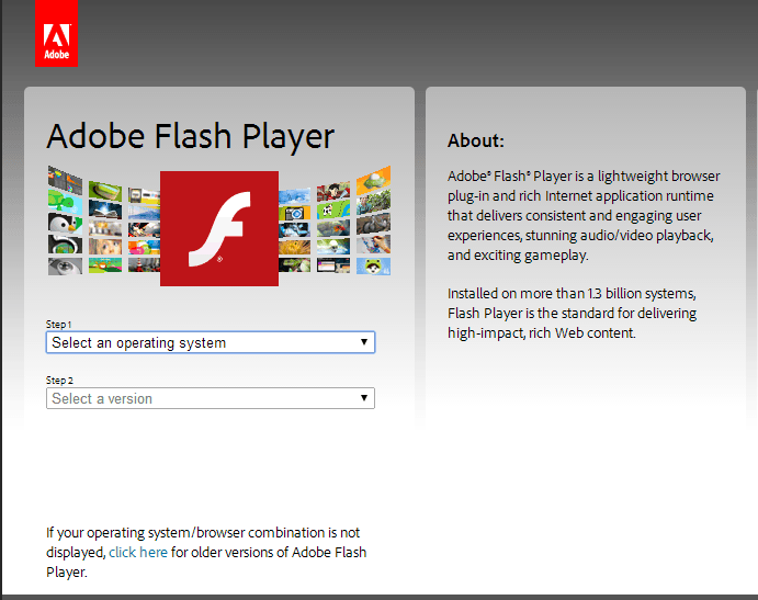 Latest adobe flash player